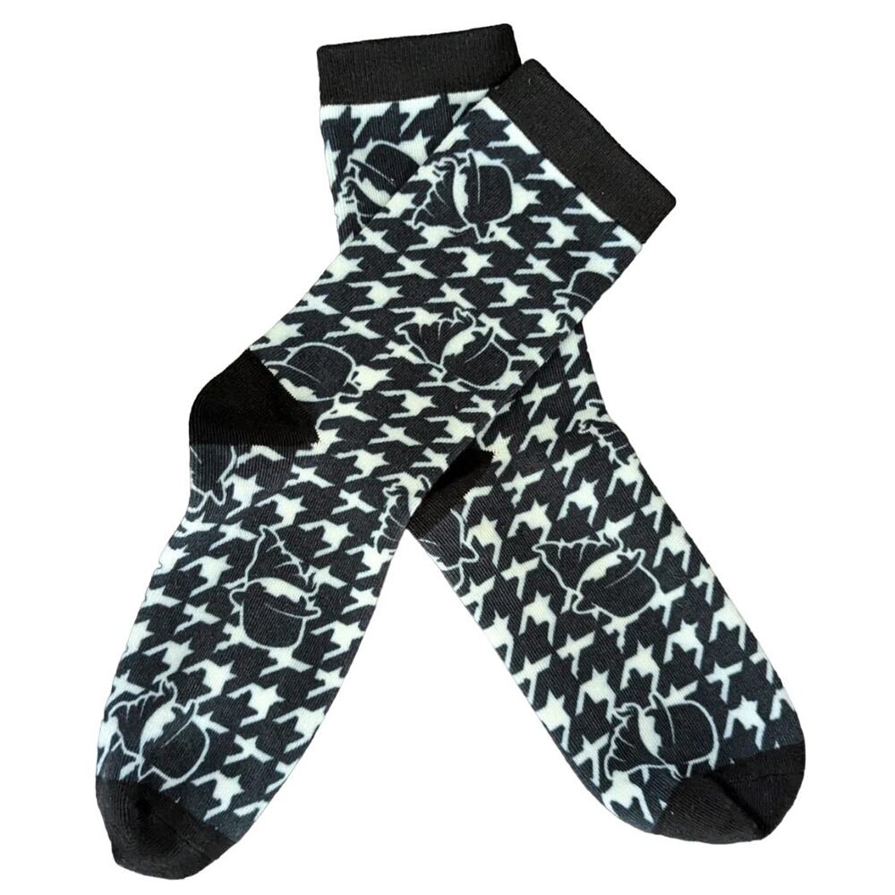 Culprit Houndstooth 3D Socks in Black, Size M/L